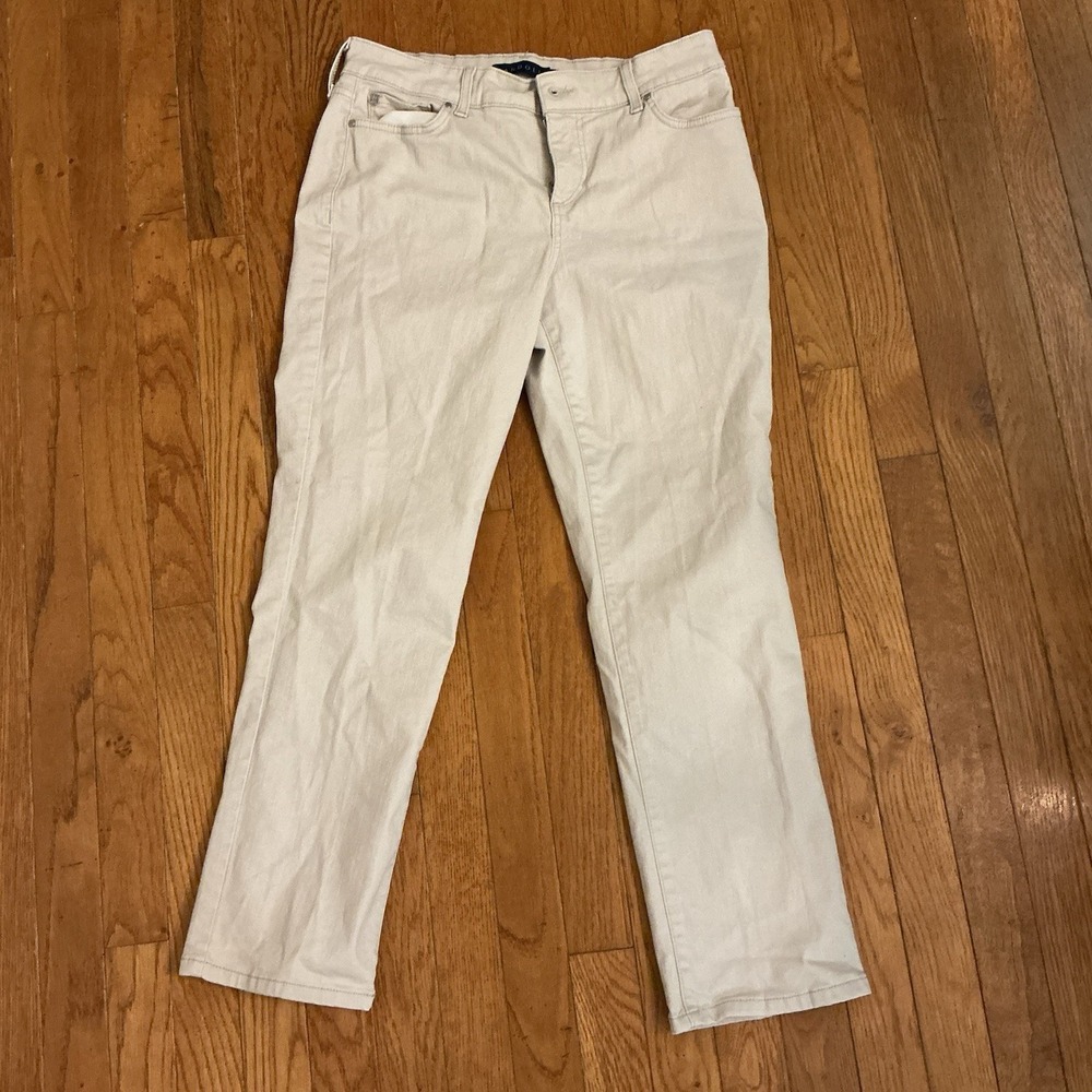 Bandolino Women 8ps Beige Mandie Straight Leg Stretch Jeans